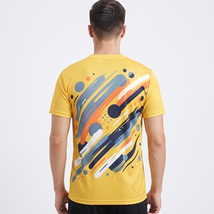 Camiseta Deportiva Personalizada para Hombre, Multicolor, con Estampado Gráfico por Sublimación, Cuello Redondo, de Algodón y Poliéster, para Entrenamiento - Product Image 2