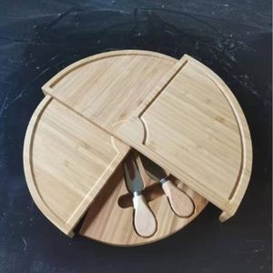 เขียงไม้ไผ่พร้อมช่องเก็บของแบบซ่อน ถาดเสิร์ฟขนมปัง ผลไม้ ของว่างอเนกประสงค์ สำหรับงานปาร์ตี้ในครัว ตกแต่งบ้าน - Product Image 6