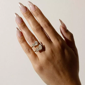 Bague de fiançailles Toi et Moi en diamant de laboratoire certifié IGI, 3,50 ct, deux pierres ovales et taille Asscher, pour femme, cadeau d'anniversaire - Product Image 4