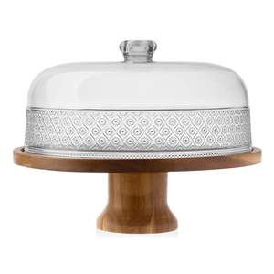 Support à gâteau en bois naturel, plateau de service pour desserts, pour comptoir de boulangerie, table de café, décoration de mariage et présentation en cuisine à domicile - Product Image 5