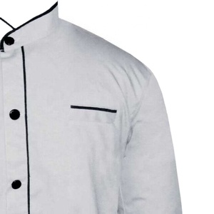 Veste de chef blanche pour homme, manches longues, coton, double boutonnage, pour uniformes de restaurant et de bar - Product Image 4