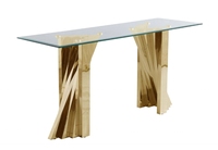 Vente en gros de table basse élégante en acier inoxydable Z table centrale rectangulaire table d'appoint en verre trempé pour la maison hôtel