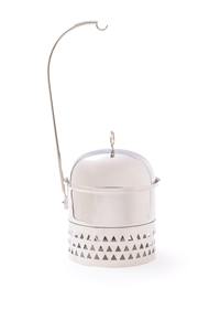 Calentador de Alimentos de Lujo Dorado con Acabado Cepillado, Tapa de Cúpula Colgante y Base Perforada Elegante para Hostelería y Eventos de Buffet - Product Image 3