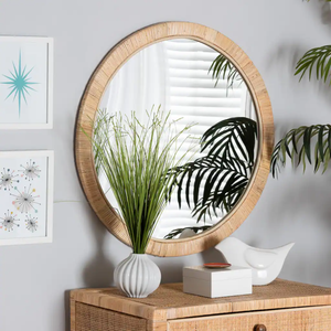 Wholesale Bohemian Rattan Round <b>Mirror</b> Wall Decor for Bedroom, Living Room, Vanity Factory Price Low MOQ from Vietnam - Product Image 3