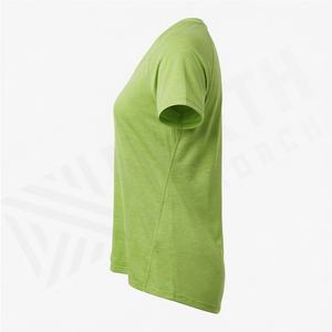 Camiseta Casual de Cuello Redondo para Mujer, Cómoda, de Manga Corta, Personalizada con Estampado, Color Liso, Estilo de Tela Personalizado, Color Personalizado - Product Image 3