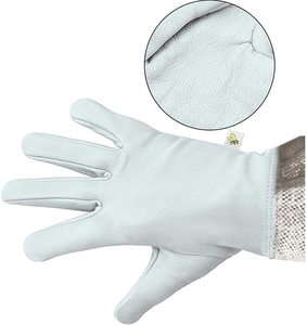 Gants de sécurité pour apiculteurs avec paume renforcée et tissu durable, gants d'apiculteur en cuir véritable avec conception à manches longues - Product Image 3