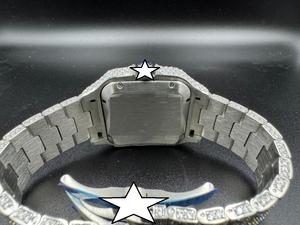 Reloj de Lujo de 41 mm con Cristal de Acero Inoxidable, Cuadrado, con Diamantes Moissanite, Elegante, Estilo Hip Hop, Movimiento Mecánico Japonés Analógico - Product Image 3