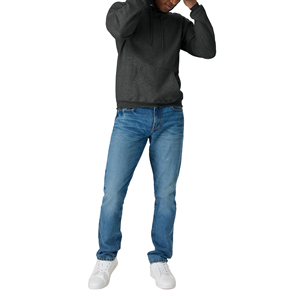 Sudadera con Capucha Gris Oscuro para Hombre, Corte Regular, Felpa de Algodón, Estilo Casual para Otoño, con Bolsillo Delantero y Capucha con Cordón Ajustable - Product Image 1