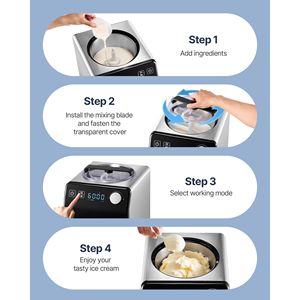 Gelatiera Elettrica Mini da Casa con Compressore Integrato, 2 Quarti, in Acciaio Inox, Automatica, Senza Precongelamento - Product Image 6