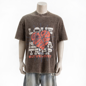 Vintage Faded Oversized T-shirt Men Acid Wash Custom T Shirt With Your Own <b>Logo</b> - Product Image 4