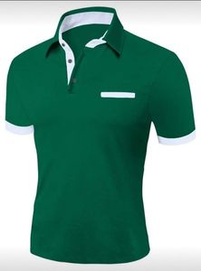 Chemise formelle homme en coton vert olive à manches courtes, boutonnée, en maille polaire brodée unie, 220 grammes, anti-plis, avec poche poitrine - Product Image 2