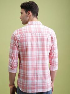 เสื้อเชิ้ตผ้าป๊อปลินลายสก็อตทรงเข้ารูปสำหรับผู้ชายช่วงฤดูร้อน |   แขนยาว |   ปกเสื้อแบบพับได้ |   กระดุมแบบปุ่มเดียว |   เสื้อเชิ้ตลำลอง |   4XL - Product Image 2