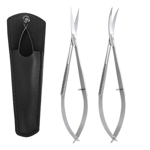 Ciseaux à sourcils de précision en acier inoxydable argenté, outil de beauté pour la mise en forme des sourcils, marque privée, par Bahasa Pro - Product Image 1