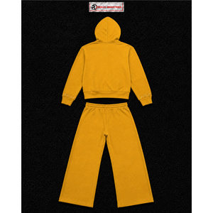 Conjunto Deportivo Dorado para Hombre, Sudadera con Cremallera Completa y Pantalones Anchos, con Logotipo Gráfico, Ropa Deportiva Casual de Calle, Venta al Por Mayor - Product Image 6