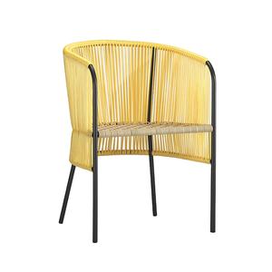 Modern Design Dining <b>Chair</b> with Aluminum Frame and Woven Synthetic Rattan Seat & Backrest for Indoor & <b>Outdoor</b> Use - Product Image 1