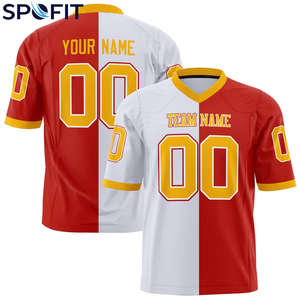 Camiseta de Fútbol Americano OEM al por Mayor, Diseño Personalizado, 100% Poliéster, Unisex, Manga Corta, Logotipo Personalizado, Ropa Deportiva - Product Image 5