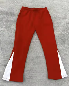 Pantalones Deportivos para Hombre, Estilo Casual Urbano, Modernos, con Estampado Cruzado, Ligeramente Acampanados, Diseño en Bloques de Color Blanco y Negro - Product Image 2