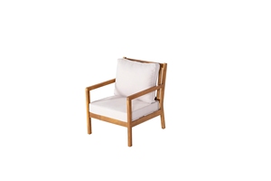 Juego de salón de patio de madera de acacia duradero | Diseño de sofá con respaldo X de metal elegante con cojines | Muebles de exterior para villas y resorts - Product Image 4