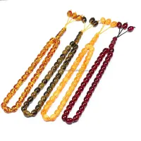 Standard et élégant résine Tasbih 10mm 33 perles résine musulman rouge gland Islam Bracelet arabe Eid Misbaha gland pour mosquée
