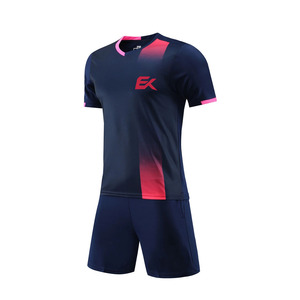 Conjunto de Camiseta de Fútbol Sublimada con Degradado Rosa Marino para Hombre, Manga Corta, Absorbe la Humedad, Ajuste Atlético, Uniforme de Fútbol - Product Image 4