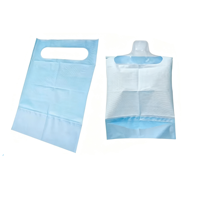 Bavoirs jetables pour adultes, imperméables, en papier PE, avec poche, pour les soins aux patients et aux personnes âgées, vente en gros