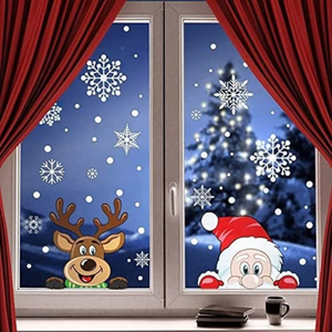 Autocollants de Noël personnalisés pour fenêtres, adhésifs électrostatiques en vinyle réutilisables, décorations de vitres en PVC pour la maison et les vitrines de magasins - Product Image 6