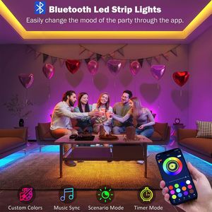 Strisce LED RGB per Camera da Letto 100ft, Sincronizzazione Musicale, Cambio Colore, Controllo App e Telecomando, 2 Rotoli da 50ft, Luci Intelligenti - Product Image 2