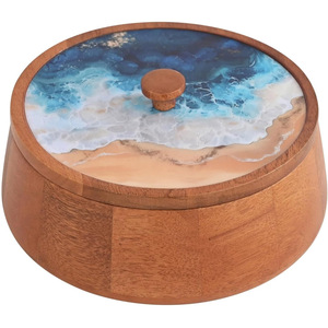 Olla de madera hecha a mano, diseño resistente al calor, ideal para servir comidas calientes y almacenar alimentos, cocina perfecta y comedor esencial - Product Image 1