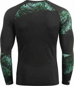 Men's Full Sleeve Rash Guard Sublimation Print Quick Dry Polyester Shirt Tropical <b>Leaf</b> Design Adult Size - Product Image 3