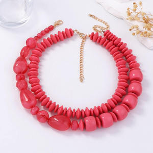 Unique resin <b>beaded</b> <b>necklace</b> with design for enhancing style offering versatile pairing with dresses sarees and outfits - Product Image 4