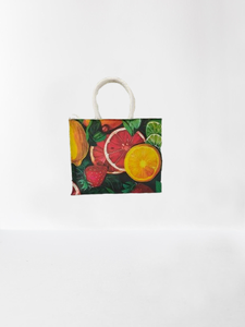 Bolsa de Lona con Estampado de Frutas Vibrantes y Asas de Cuerda para la Playa y Compras - Product Image 4