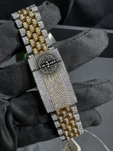 Reloj de Lujo Premium para Hombre con Diamantes Moissanite VVS, Oro de Dos Tonos, Esfera Romana, Estilo Hip Hop - Product Image 5