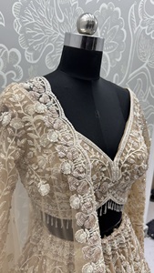 Ensemble de soirée Lehenga Choli indien ethnique brodé floral d'été sur mesure pour mariée, vente en gros - Product Image 4