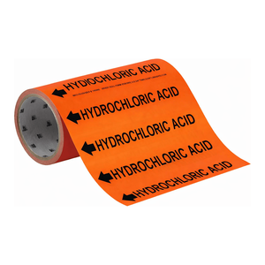 Marcador de Tuberías Flexible para Ácido Clorhídrico Brady, para Tuberías de Plantas Químicas y Laboratorios - Product Image 1
