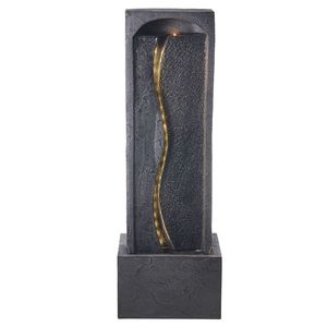 Fontana a cascata da esterno a 1 livello con base a roccia illuminata a LED, altezza 38,58 pollici, per hotel - Product Image 1