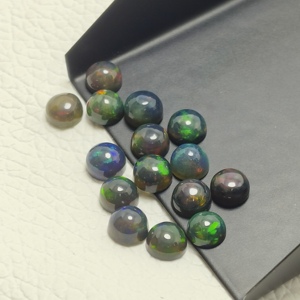 Opale d'Éthiopie noire naturelle, cabochon rond, pierre précieuse en vrac pour la fabrication de bijoux, bagues, pendentifs, boucles d'oreilles, fournisseur en gros, en vrac - Product Image 6