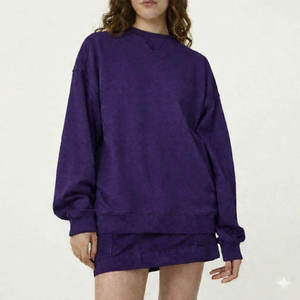 Sweat-shirt oversize à col roulé pour femme, ensemble tricoté à broderie florale, manches longues, jaune, pour le printemps - Product Image 5