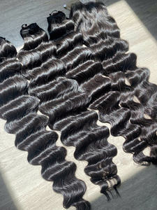 Deep Wave Texture Wholesale 100% Raw Virgin Vietnamese Human <b>Hair</b> Short Wig Natural <b>Color</b> Super Double Drawn <b>Hair</b> Extension - Product Image 6