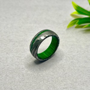 Hot Selling Handmade Wood Damascus Steel <b>Ring</b> for <b>Men</b> Women Wedding Band Fashion Party <b>Ring</b> Custom Latest Design OEM Supplier - Product Image 1