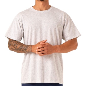 OEM Customization Men 100% Cotton Woven Blank T Shirts Oversized <b>Drop</b> Shoulder Heavyweight Crew Neck Front Logo for Summer - Product Image 1