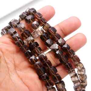 Perles de quartz fumé naturel en forme de boîte, 6-9 mm, perles de quartz fumé en vrac pour la fabrication de bijoux, vente en gros, approvisionnement en vrac - Product Image 4