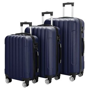 Set di valigie da viaggio multifunzione 3-in-1 di grande capacità blu Navy - Product Image 2