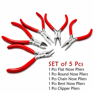 Premium 5 Inch Stainless Steel Jewelry <b>Pliers</b> <b>Set</b> Round Nose End Cutting Wire <b>Pliers</b> Multifunctional Hand Tools for Jewelry - Product Image 3