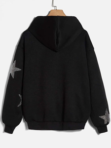Sudadera con Capucha de Invierno para Hombre de Alta Calidad, con Pedrería, Tela de Algodón Suave Premium, Diseño Brillante, Perfecta para Ropa Casual de Calle - Product Image 2