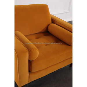 Premium Single Seater Yellow Color Tufted Chesterfield <b>Leather</b> <b>Sofa</b> Restaurant <b>Sofa</b> Modern Living Room Hotel Arm Chair 2025 - Product Image 5
