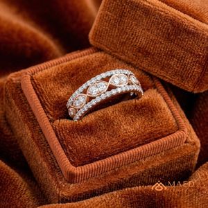 Anillo de compromiso y boda de plata de ley 925 con moissanita vintage, engaste de púas, joyería nupcial de lujo para mujer, estilo gujarati - Product Image 3