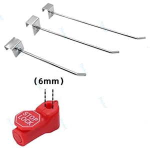 <b>Plastic</b> Red Magnetic Pegboard <b>Hook</b> Stop Lock Stop Locks <b>Hook</b> Organizer for Supermarket - Product Image 3