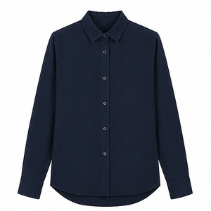 Camisa de Vestir de Manga Larga Negra para Hombre, Color Sólido, Cuello Clásico, Tela Popelina, para Otoño - Product Image 3