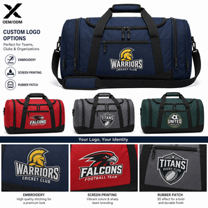 Sac de sport personnalisé pour équipe, grande capacité, OEM ODM, polyester 600D, sangle réglable, 50-80L, équipement de voyage et de gym - Product Image 5