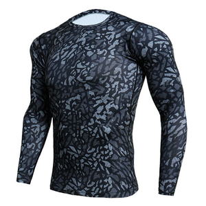 Mens Full Sleeve Rash Guard Black Blue Geometric Print Quick Dry Polyester Long Sleeve <b>Swim</b> <b>Shirt</b> Athletic Sports Training - Product Image 5